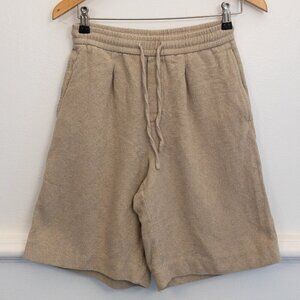 Zara Men's Terry Cloth Lounge Shorts – Beige Tan, Size S